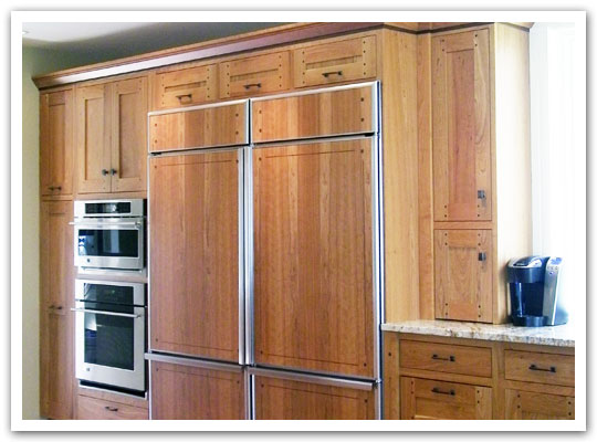 Custom built, cherry refridgerator panels