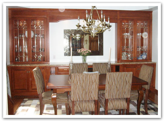 Maple dining room cabinetry