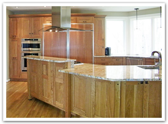 Cherry with walnut peg accents kitchen
